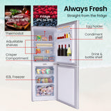 GECKO 160L Upright Portable Fridge / Freezer, 12V/24V for Motorhome and Caravan, Silver - Side View