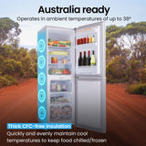 GECKO 160L Upright Portable Fridge / Freezer, 12V/24V for Motorhome and Caravan, Silver - Low Angle
