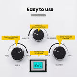 Thermomate Portable Gas Outdoor Camping Hot Water Heater System, with 12V Pump, Shower Head, White - Top-Down View
