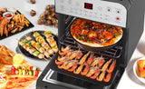 EUROCHEF 16L Digital Air Fryer Electric Airfryer Rotisserie Large Big Dry Cooker, Silver - Front View