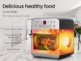 EUROCHEF 16L Digital Air Fryer Electric Airfryer Rotisserie Large Big Dry Cooker, Silver - Side View