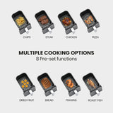 EuroChef 9L Dual Zone Air Fryer, Electric Digital Airfryer Twin Drawers, Black/Silver - Top-Down View