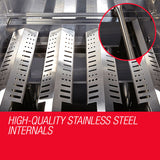 EuroGrille 5 Burner Outdoor BBQ Grill Barbeque Gas Stainless Steel Kitchen Commercial - Top-Down View