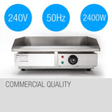 THERMOMATE Electric Griddle Grill BBQ Hot Plate Commercial Stainless Steel - Top-Down View