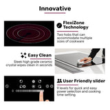 EuroChef 90cm 5 Zone Ceramic Cooktop, 8900W Electric, FlexiZone Adjustable Size Hobs, Touch Controls - Extra Image