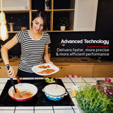 EuroChef 60cm Ceramic Cooktop 4 6 Zone Electric Glass Burner Top Flat Kitchen - 45-Degree Angle