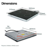 EuroChef 60cm Ceramic Cooktop 4 6 Zone Electric Glass Burner Top Flat Kitchen - Rear View