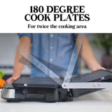 EUROCHEF Smart Multi Contact Grill Sandwich Press Panini Waffle Maker Griddle Stainless Steel - Top-Down View
