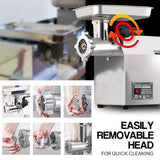 EUROCHEF Meat Grinder Mincer Food Commercial Electric Machine Chopper Shredder - 45-Degree Angle