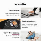 EUROCHEF Induction Cooktop, 2000W, 9 Heat Levels, Fast Electric Portable Cooker, Touch Controls with Slider - Extra Image