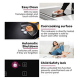 EuroChef 30cm 2 Zone Induction Cooktop, 3300W Electric, Touch Controls - Close-Up Angle