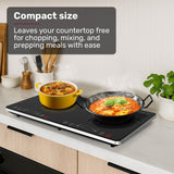 EUROCHEF Double Induction Cooktop, 9 Heat Levels, Fast Electric Portable Cooker, Touch Controls, Standard 10A Power Plug - Top-Down View