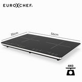 EUROCHEF Double Induction Cooktop, 9 Heat Levels, Fast Electric Portable Cooker, Touch Controls, Standard 10A Power Plug - Extra Image