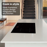 EUROCHEF 60cm 4 Zone Induction Cooktop, 7200W Electric, FlexZone Function, Touch Controls - Top-Down View