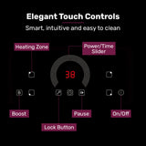 EUROCHEF 60cm 4 Zone Induction Cooktop, 7200W Electric, FlexZone Function, Touch Controls - 45-Degree Angle