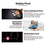 EUROCHEF 60cm 4 Zone Induction Cooktop, 7200W Electric, FlexZone Function, Touch Controls - Extra Image