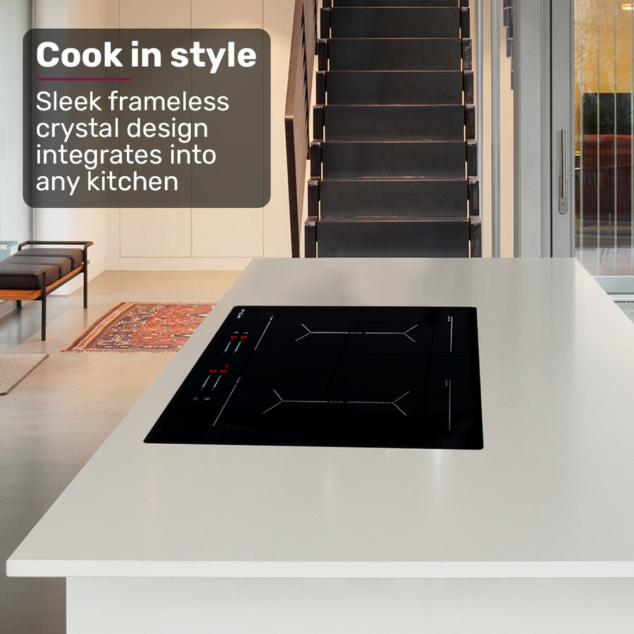 EuroChef 60cm 4 Zone Induction Cooktop, 7200W Electric, Dual Link Bridged Zone Hobs, Touch Controls, image 14