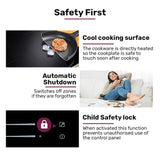 EuroChef 60cm 4 Zone Induction Cooktop, 7200W Electric, Dual Link Bridged Zone Hobs, Touch Controls - Extra Image