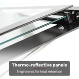 EuroChef 60cm Stainless Built-in 70L Grill 8 Function Fan Forced Electric Wall Oven - Top-Down View