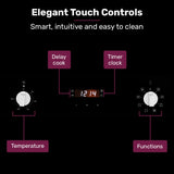 EuroChef 60cm Stainless Built-in 70L Grill 8 Function Fan Forced Electric Wall Oven - 45-Degree Angle