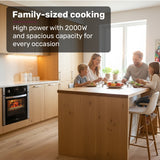 EuroChef 60cm Stainless Built-in 70L Grill 8 Function Fan Forced Electric Wall Oven - Rear View