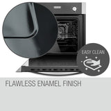 EuroChef 60cm Stainless Built-in 70L Grill 8 Function Fan Forced Electric Wall Oven - Side View