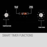 EuroChef 60cm Stainless Built-in 70L Grill 8 Function Fan Forced Electric Wall Oven - 45-Degree Angle