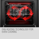 EuroChef 60cm Stainless Built-in 70L Grill 8 Function Fan Forced Electric Wall Oven - Rear View