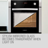 EuroChef 60cm Stainless Built-in 70L Grill 8 Function Fan Forced Electric Wall Oven - Close-Up Angle