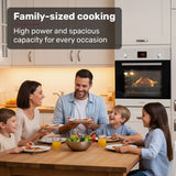 EuroChef 80L Oven Fan Forced Wall Built in Electric Stainless Steel - Rear View
