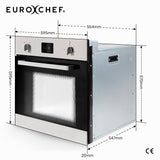 EuroChef 80L Oven Fan Forced Wall Built in Electric Stainless Steel - Extra Image