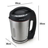EUROCHEF Soup Maker Blender Smoothie Compact Hot Cold Stainless Steel Mixer - Rear View