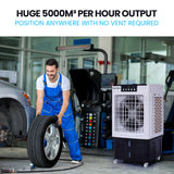 POLYCOOL 45L 125W Evaporative Air Cooler Portable Industrial Fan, Purifier, Humidifier, Remote Control - Front View