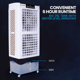 POLYCOOL 35L 220W Portable Evaporative Air Cooler 24 Hour Timer 4 in 1 Cooling Fan w/ Remote - 45-Degree Angle
