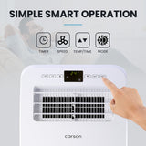 CARSON  2.9kW Reverse Cycle Portable Air Conditioner and Heater, with Dehumidifier, Cooling and Heating AC - Top-Down View