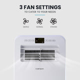 CARSON  2.9kW Reverse Cycle Portable Air Conditioner and Heater, with Dehumidifier, Cooling and Heating AC - Close-Up Angle