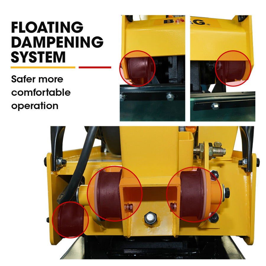 BAUMR-AG 185kg Reversible Vibratory Plate Compactor, Commercial 9HP 270cc, 500x700mm, Wheel Kit, for Sand Soil Gravel Asphalt (BCX-950)