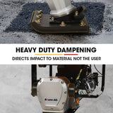 BAUMR-AG 77KG 285 x 345mm Tamping Rammer, 10kN 6.5hp, w/ Transport Wheel Kit, Compactor for Soil Sand Gravel Asphalt - BRM-700 - Rear View