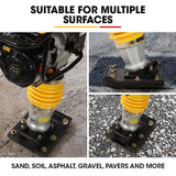 BAUMR-AG 77KG 285 x 345mm Tamping Rammer, 10kN 6.5hp, w/ Transport Wheel Kit, Compactor for Soil Sand Gravel Asphalt - BRM-700 - Low Angle