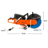 Baumr-AG 75cc Concrete Cut Off Demolition Saw Wet Demo Road Cutter Brick - Rear View