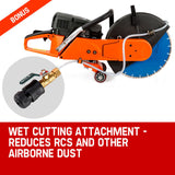 Baumr-AG 75cc Concrete Cut Off Demolition Saw Wet Demo Road Cutter Brick - Low Angle