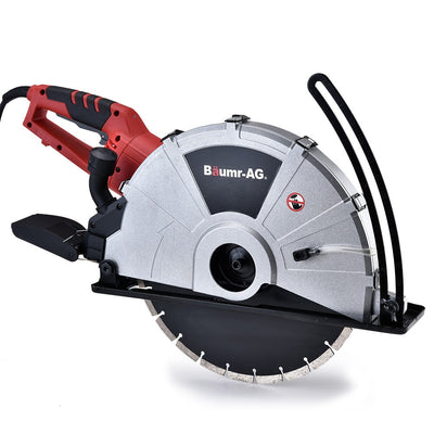 BAUMR-AG 2400W Electric Concrete Saw 355mm Demolition Cutter Wet Dry Demo Tool Circular Cutting