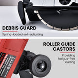 BAUMR-AG 2400W Electric Concrete Saw 355mm Demolition Cutter Wet Dry Demo Tool Circular Cutting - Top-Down View