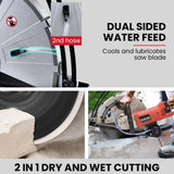 BAUMR-AG 2400W Electric Concrete Saw 355mm Demolition Cutter Wet Dry Demo Tool Circular Cutting - 45-Degree Angle