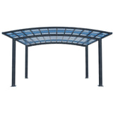 SHADE SHIELD Arched Double Carport 6.0m x 5.5m x 2.98m, Aluminium Alloy Frame, Polycarbonate Roof, S