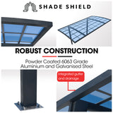 SHADE SHIELD Single Cantilever Carport 3.0m x 5.5m x 3.5m, Aluminium Alloy Frame, Polycarbonate Roof, Shelter for Car or Outdoor Living - Side View