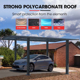 SHADE SHIELD Arched Single Carport 3.0m x 5.5m x 3.4m, Aluminium Alloy Frame, Polycarbonate Roof, Shelter for Car or Outdoor Living - Top-Down View