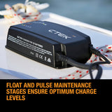 CTEK M15 Automatic Marine Boat Battery Charger Maintainer 12V Lead Acid Lithium - Close-Up Angle