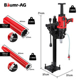BAUMR-AG 2000W 160mm Handheld Core Drill w/Stand,63mm & 127mm Drill Bit Combo, for Concrete Coring Hole Drilling - Front View