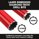 BAUMR-AG 2000W 160mm Handheld Core Drill w/Stand,63mm & 127mm Drill Bit Combo, for Concrete Coring Hole Drilling - 45-Degree Angle